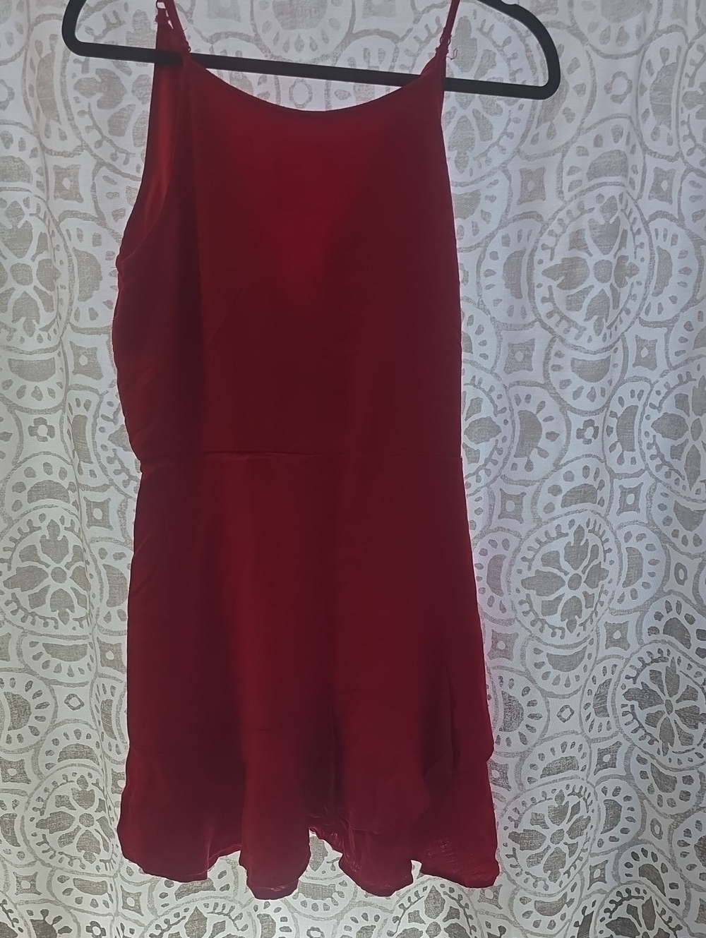 Band of Gypsies Bright Red Slip Dress with Spaghetti Straps
